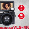 AgfaPhoto Realishot VLG-4K Kit Vlogging - Caméra 24MP, Vidéo 4K, Ecran LCD 3'', Zoom Numérique 16X, Capteur CMOS, Batterie Lithi