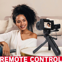 AgfaPhoto Realishot VLG-4K Kit Vlogging - Caméra 24MP, Vidéo 4K, Ecran LCD 3'', Zoom Numérique 16X, Capteur CMOS, Batterie Lithi