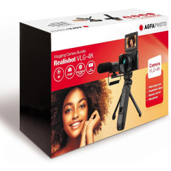 AgfaPhoto Realishot VLG-4K Kit Vlogging - Caméra 24MP, Vidéo 4K, Ecran LCD 3'', Zoom Numérique 16X, Capteur CMOS, Batterie Lithi
