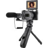 AgfaPhoto Kit Vlogging Tout-en-Un - Caméra VLG-4K Optical, Zoom Optique 5X, Trépied Powerbank, Télécommande, Microphone, Carte M