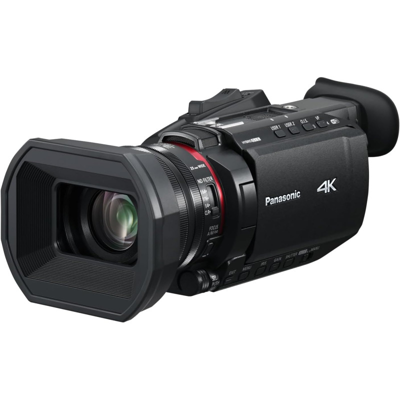 Panasonic X1600 | Caméscope Semi-Pro 4K (Qualité vidéo 4K 60p 10bit Interne, Zoom Optique 24x, Grand Angle 25mm, Stabilisé, Vise