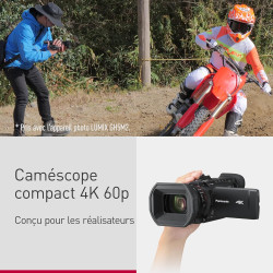 Panasonic X1600 | Caméscope Semi-Pro 4K (Qualité vidéo 4K 60p 10bit Interne, Zoom Optique 24x, Grand Angle 25mm, Stabilisé, Vise