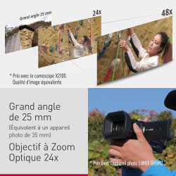 Panasonic X1600 | Caméscope Semi-Pro 4K (Qualité vidéo 4K 60p 10bit Interne, Zoom Optique 24x, Grand Angle 25mm, Stabilisé, Vise
