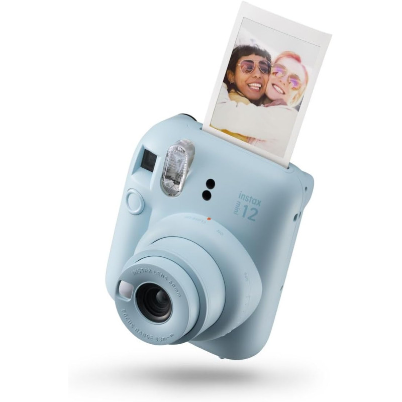instax Mini Appareil Photo instantané 12, Exposition Automatique avec Objectif Selfie intégré, Bleu Pastel
