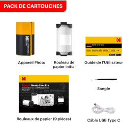 Kodak Memo Shot Era Cadeau Noel - Appareil Photo numérique instantané & Imprimante Photo, Blanc (Appareil Photo avec 1 Rouleau d