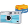 Kodak EKTAR H35N - Pack Appareil Photo Demi-Cadre avec Film Kodak Ultramax 400/24EXP 35 mm (Bleu émaillé)