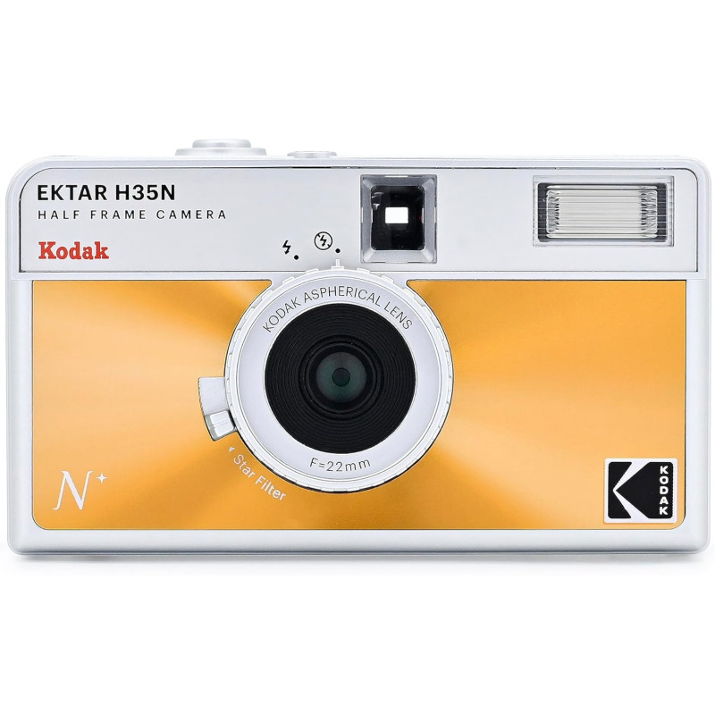 Kodak EKTAR H35N Appareil Photo Demi-Cadre, 35 mm, réutilisable, sans Mise au Point, Fonction Ampoule, Filtre étoile intégré, le