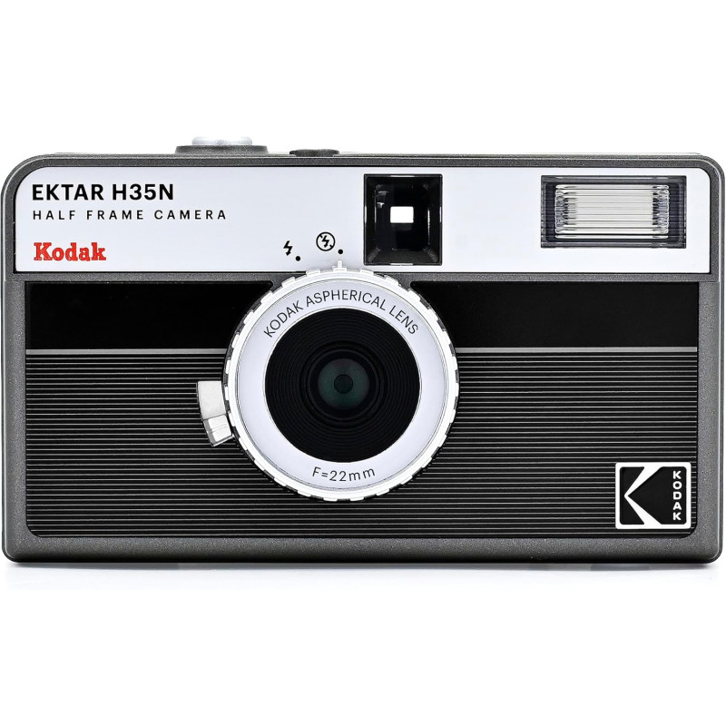 Kodak EKTAR H35N Appareil Photo Demi-Cadre, 35 mm, réutilisable, sans Mise au Point, Fonction Ampoule, Filtre étoile intégré, Ob