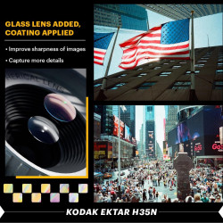 Kodak EKTAR H35N Appareil Photo Demi-Cadre, 35 mm, réutilisable, sans Mise au Point, Fonction Ampoule, Filtre étoile intégré, Ob