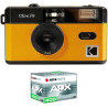 Kodak Pack F9 Argentique + Pellicule 400 ASA - Appareil Photo Rechargeable 35mm Jaune, Objectif Grand Angle Fixe, Viseur Optique