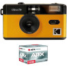 Kodak Pack F9 Argentique + Pellicule 100 ASA - Appareil Photo Rechargeable 35mm Jaune, Objectif Grand Angle Fixe, Viseur Optique