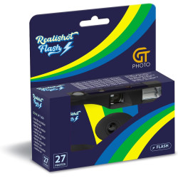 GT PHOTO GT27FL Realishot Flash - Pack de 10 Appareil Photo Jetable 35mm avec Flash, 27 Poses, Idéal pour Événements, Voyages et