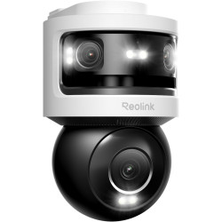 Reolink Camera Exterieur Filaire 10Mpx + 8Mpx à Triple Objectif, Caméra PoE avec Suivi-Synchro, Recherche Vidéo IA, Vision Noctu
