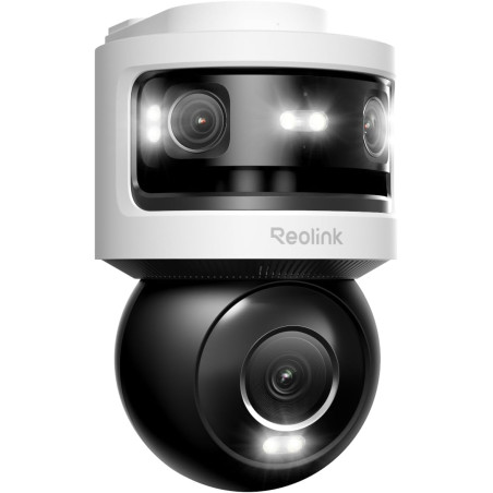 Reolink Camera Exterieur Filaire 10Mpx + 8Mpx à Triple Objectif, Caméra PoE avec Suivi-Synchro, Recherche Vidéo IA, Vision Noctu