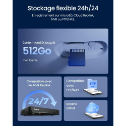 Reolink Camera Exterieur Filaire 10Mpx + 8Mpx à Triple Objectif, Caméra PoE avec Suivi-Synchro, Recherche Vidéo IA, Vision Noctu