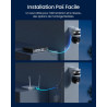 Reolink Camera Exterieur Filaire 10Mpx + 8Mpx à Triple Objectif, Caméra PoE avec Suivi-Synchro, Recherche Vidéo IA, Vision Noctu