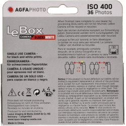 AgfaPhoto 601020 - Appareil Photo Jetable LeBox Flash, 27 Photos, Objectif Optique 31 mm - Gris et Rouge