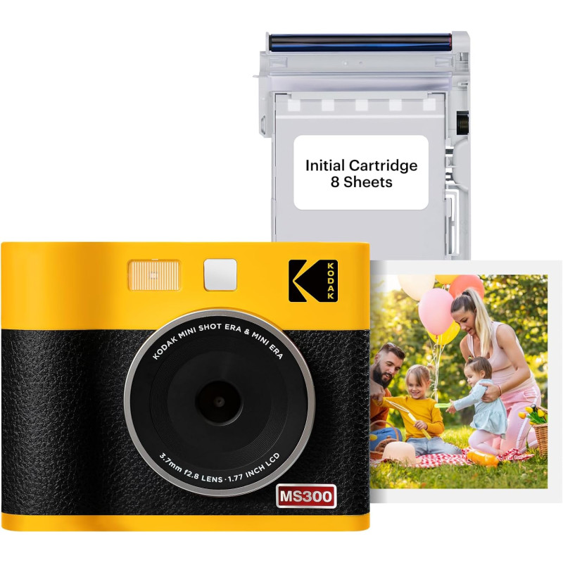 Kodak Mini Shot 3 Era 4PASS 2-in-1 Appareil Photo Instantané et Imprimante Photo Portable (7,6x7,6cm) (Appareil Photo + Paquet a