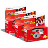 AGFA Photo 601020 - Appareil Photo Jetable LeBox Flash, 27 Photos, Objectif Optique 31 mm - Gris et Rouge