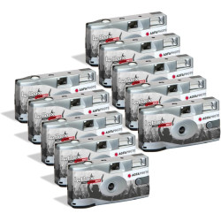 Agfaphoto pack 10 x 601026 - appareil photo jetable lebox noir&white, 27 photos, objectif optique 31 mm - gris