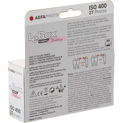 AgfaPhoto 601020 - Appareil Photo Jetable LeBox Flash, 27 Photos, Objectif Optique 31 mm - Gris et Rouge