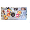 PHOTO PORST Lot de 4 appareils photo jetables 1 A édition Flower Power, fleurs et papillon, avec flash, piles et film (lot de 4,