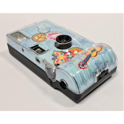 PHOTO PORST Lot de 4 appareils photo jetables 1 A édition Flower Power, fleurs et papillon, avec flash, piles et film (lot de 4,