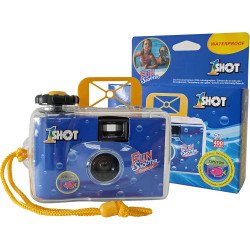 1 Shot Lot de 2 appareils photo jetables étanches – 35 mm sous l'eau – 27 poses – Film couleur ASA/ISO400 – Usage unique pour le