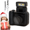 Petit appareil photo rétro, appareil photo rétro Snap, caméscope numérique 1080p vintage avec lampe de poche LED, Cemera vidéo p