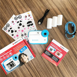 AGFA Photo Pack Realikids Instant Cam + 6 Rouleaux Papier Thermique ATP3WH supplémentaires - Appareil Photo Instantané Enfant, E