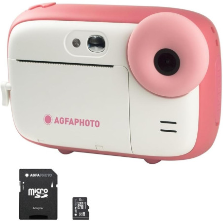 AgfaPhoto Pack Realikids Instant Cam + 1 Carte Micro SD 32GB - Appareil Photo Instantané Enfant, Ecran LCD 2,4', Batterie Lithiu