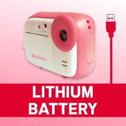 AgfaPhoto Pack Realikids Instant Cam + 1 Carte Micro SD 32GB + 3 Rouleaux Papier Thermique ATP3WH - Appareil Photo Instantané En