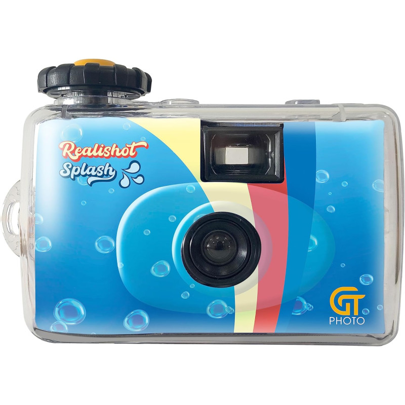 GT PHOTO GT27WP Realishot Splash - Appareil Photo Jetable Étanche 35mm, 27 Photos, 4K Ultra HD, Utilisation sous l'eau et en Ext