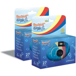 GT PHOTO GT27WP Realishot Splash - Pack de 2 Appareils Photo Jetables Étanches, 27 Photos, 35mm, 4K Ultra HD, Waterproof - Bleu