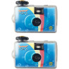 GT PHOTO GT27WP Realishot Splash - Pack de 2 Appareils Photo Jetables Étanches, 27 Photos, 35mm, 4K Ultra HD, Waterproof - Bleu