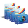 GT PHOTO GT27WP Realishot Splash - Pack de 3 Appareils Photo Jetables Étanches, 27 Photos, 35mm, 4K Ultra HD, Waterproof - Bleu