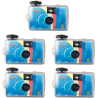 GT PHOTO GT27WP Realishot Splash - Pack de 5 Appareils Photo Jetables Étanches, 27 Photos, 35mm, 4K Ultra HD, Waterproof - Bleu