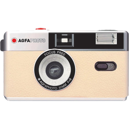 Agfaphoto - appareil photo analogique réutilisable - finition beige classique - idéal pour immortaliser des moments intemporels