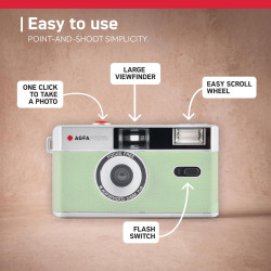 Agfaphoto - appareil photo analogique réutilisable - finition beige classique - idéal pour immortaliser des moments intemporels