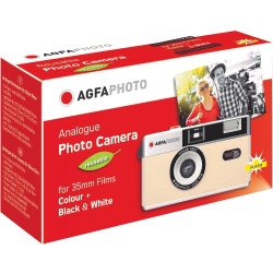 Agfaphoto - appareil photo analogique réutilisable - finition beige classique - idéal pour immortaliser des moments intemporels
