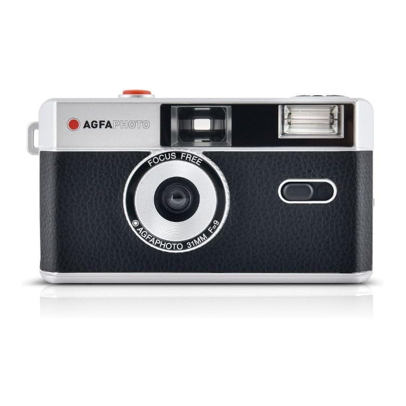 AGFAPHOTO - Appareil Photo Argentique 35mm – Objectif 31 mm F9, Flash Intégré, Mise au Point Fixe, Compatible Pellicules ISO 200