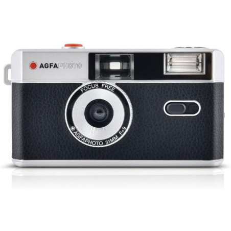 AGFAPHOTO - Appareil Photo Argentique 35mm – Objectif 31 mm F9, Flash Intégré, Mise au Point Fixe, Compatible Pellicules ISO 200
