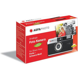 AGFAPHOTO - Appareil Photo Argentique 35mm – Objectif 31 mm F9, Flash Intégré, Mise au Point Fixe, Compatible Pellicules ISO 200