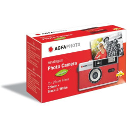 AGFAPHOTO - Appareil Photo Argentique 35mm – Objectif 31 mm F9, Flash Intégré, Mise au Point Fixe, Compatible Pellicules ISO 200