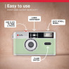 AGFAPHOTO - Appareil Photo Argentique 35mm – Objectif 31 mm F9, Flash Intégré, Mise au Point Fixe, Compatible Pellicules ISO 200