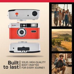 AGFAPHOTO - Appareil Photo Argentique 35mm – Objectif 31 mm F9, Flash Intégré, Mise au Point Fixe, Compatible Pellicules ISO 200