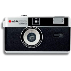 AgfaPhoto - Appareil Photo Analogique Réutilisable - Cadre Noir Halframe - Immortalisez Vos Moments avec Style
