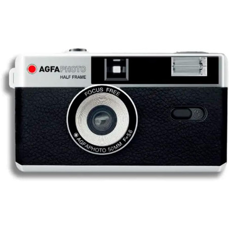 AgfaPhoto - Appareil Photo Analogique Réutilisable - Cadre Noir Halframe - Immortalisez Vos Moments avec Style