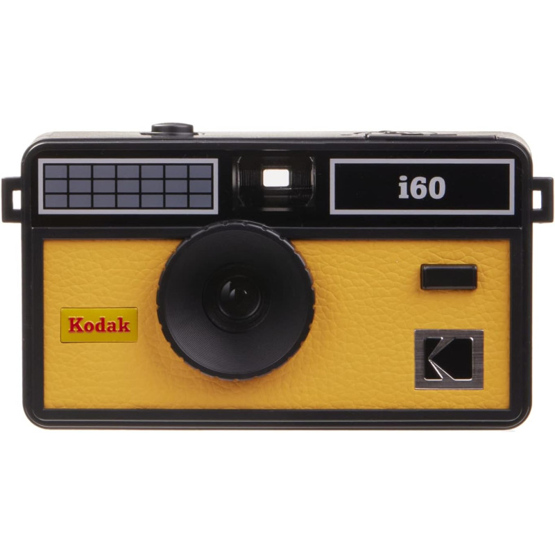 Kodak i60 Appareil Photo réutilisable 35 mm – Style rétro, sans Mise au Point, Flash intégré, Appuyez et Flash Pop-up (Jaune)