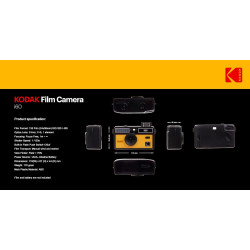 Kodak i60 Appareil Photo réutilisable 35 mm – Style rétro, sans Mise au Point, Flash intégré, Appuyez et Flash Pop-up (Jaune)